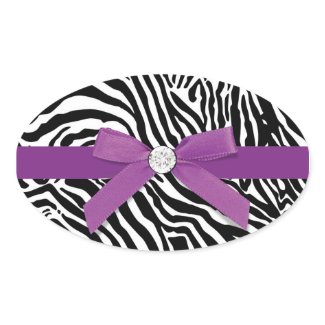 Purple Zebra Envelope Seal Sticker sticker