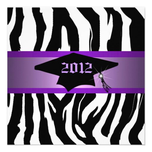 Purple Zebra Graduation Announcement