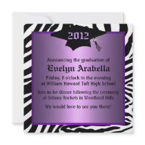 Purple Zebra Graduation Announcement