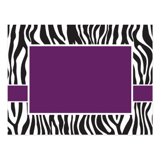 Purple Zebra Invite Postcard