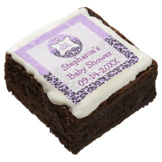 Purple Zebra,Leopard Girl Baby Shower Brownies