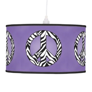 Purple Zebra Peace Sign Lamp