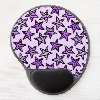 Purple zebra print stars gel mouse mat