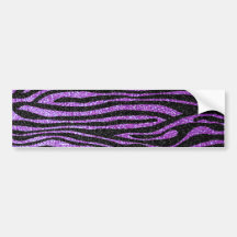 Purple Zebra stripe pattern (faux glitter bling) Bumper Stickers