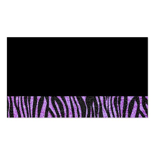 Purple Zebra stripe pattern (faux glitter bling) Business Cards (back side)