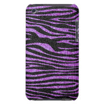 Purple Zebra stripe pattern (faux glitter bling) iPod Touch Cases