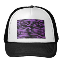 Purple Zebra stripe pattern (faux glitter bling) Hat