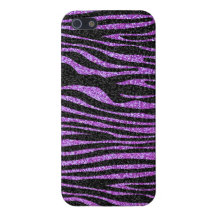 Purple Zebra stripe pattern (faux glitter bling) Cover For iPhone 5