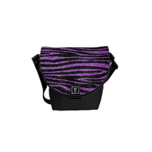 Purple Zebra stripe pattern (faux glitter bling) Courier Bag