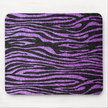 Purple Zebra stripe pattern (faux glitter bling) Mousepad