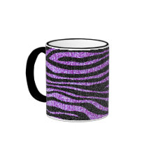 Purple Zebra stripe pattern (faux glitter bling) Coffee Mug
