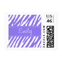 Purple Zebra Stripe Pattern Postage