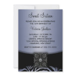 Purple Zebra Sweet Sixteen Birthday Party Invites