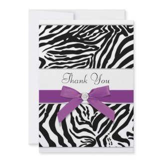 Purple Zebra Thank You Card invitation