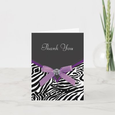 Purple Zebra Thank You Cards