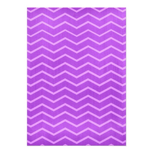Purple Zigzag Bridal Shower Invitations