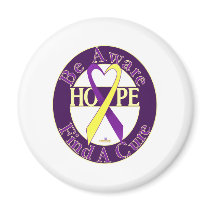 PurpleAndYellowHeartRibbonBeAwareFindCureDark magnets by awareness PurpleAndYellowHeartRibbonBeAwareFindCureDark magnets