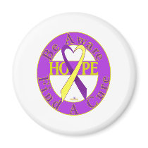PurpleAndYellowHeartRibbonBeAwareFindCureLight magnets by awareness PurpleAndYellowHeartRibbonBeAwareFindCureLight magnets
