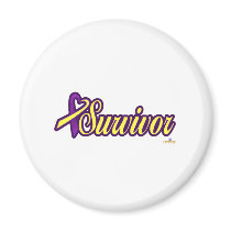 PurpleAndYellowHeartRibbonSurvivor magnets by awareness PurpleAndYellowHeartRibbonSurvivor magnets
