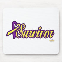 PurpleAndYellowHeartRibbonSurvivor mousepads by awareness PurpleAndYellowHeartRibbonSurvivor mousepads