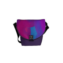 Purples & Blues Abstract Shoulder Bag #1 Courier Bag
