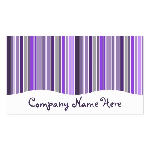 purples : striped curtain business cards (front side)