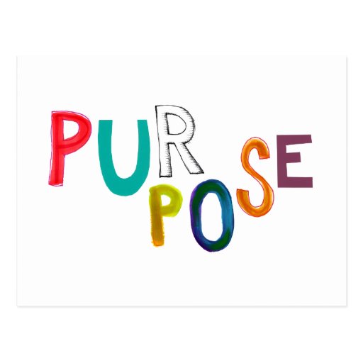 Purpose meaning use identity fun colorful word art postcard Zazzle