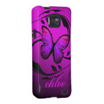 Púrpura brillante del rosa de la mariposa de 311 g samsung galaxy s2 carcasas
