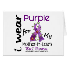 Púrpura del desgaste de Alzheimers I para mi suegr Felicitaciones