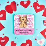 Purr-fect Valentine Square Sticker