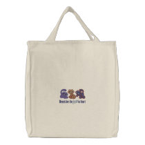 Purr in Heart embroidered bags