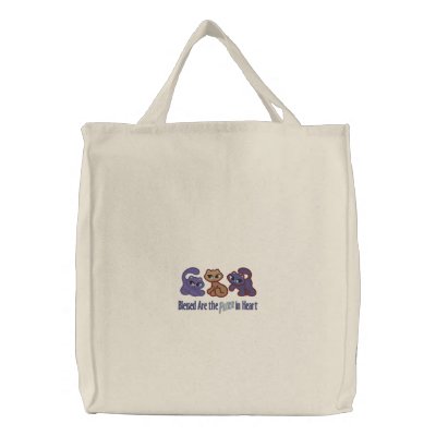 Purr in Heart Embroidered Bags by Diva_Pets