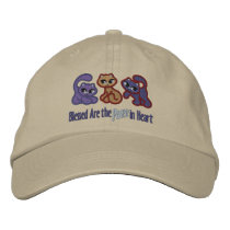 Purr in Heart embroidered hats