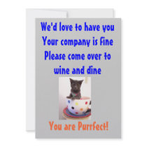 Purrfect friends invites invitations