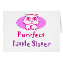 Purrfect Little Sister Greeting Cards