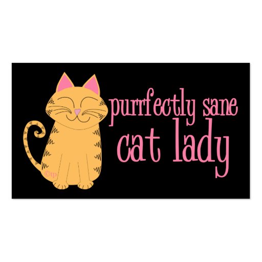 Purrfectly Sane Cat Lady Business Cards (back side)