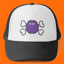 purrple fuzzy monster crossbone hats