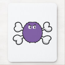 purrple fuzzy monster crossbone mousepads