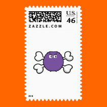 purrple fuzzy monster crossbone stamps