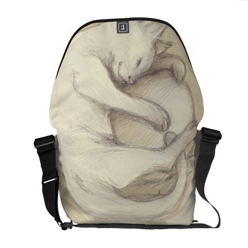 Purse cat sleeping courier bag Zazzle