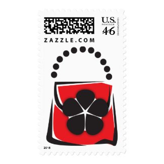 Purse in Red and Black stamp