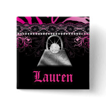 Purse Lace n Diamonds Zebra Flower Pink