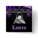 Purse Lace n Diamonds Zebra Flower Purple Button
