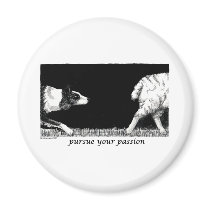 Pursue your passion Border Collie Fridge Magnets