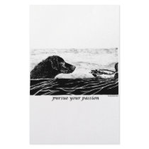 Pursue Your Passion Curly Coated Retriever Customized Stationery