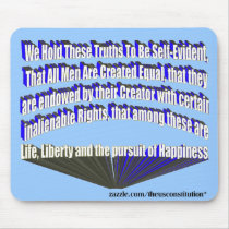 Pursuit of Happiness White Blue Mousepad