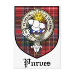 Purves Clan Crest Badge Tartan Postcard