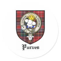Purves Clan Crest Badge Tartan stickers