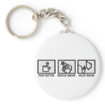 Push Button Bacon Key Chain