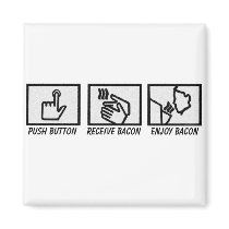 Push Button Bacon Refrigerator Magnet